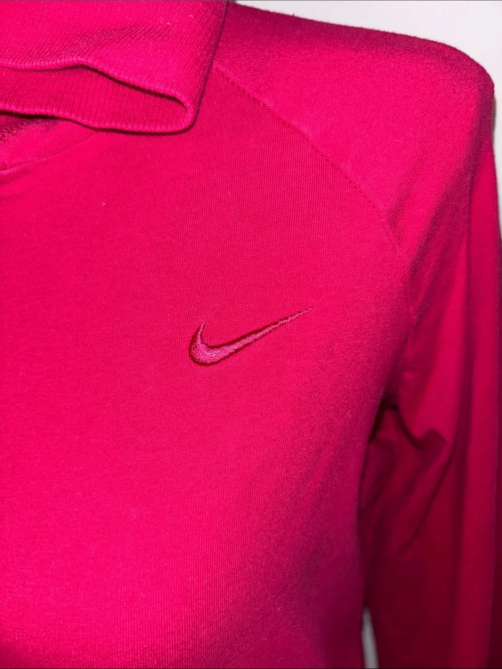 Nike Hooded Long Sleeve Pink T-shirt Swoosh Logo Tee Large L
